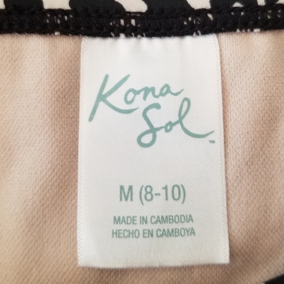 NWT Kona Sol Black Printed Low Rise Medium Coverage Bikini Bottom Size Medium - Picture 7 of 7